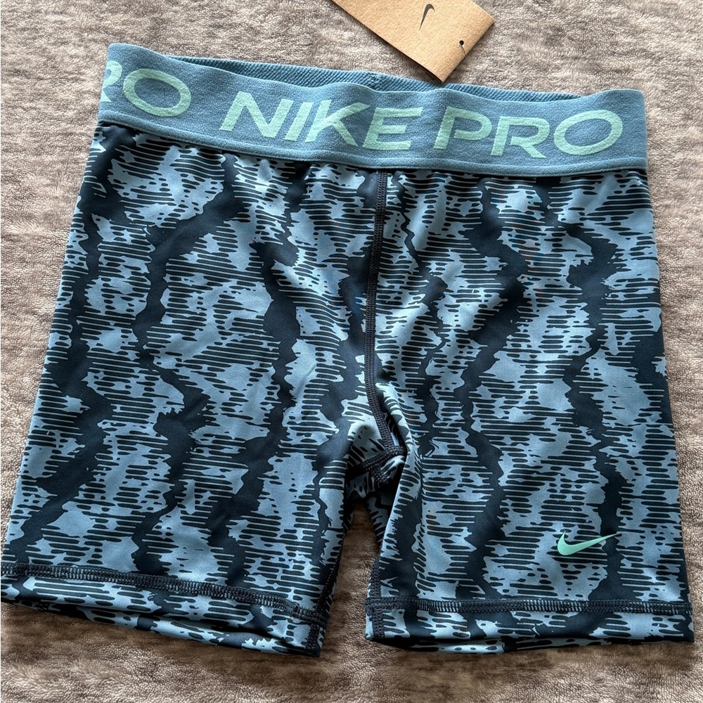 Nike Pro Light Blue Dri-FIT Shorts - Picture 7 of 8